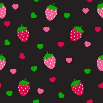 Simple Strawberry Seamless Pattern Background Vector Illustratio Illustrazione stock