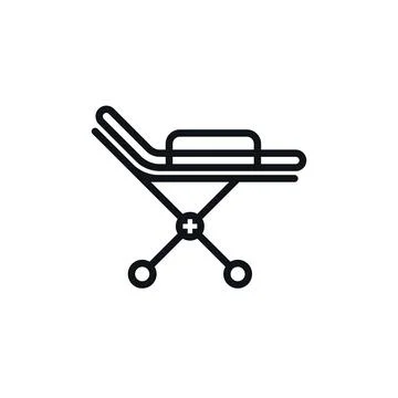 Simple Stretcher Outline Icon 스톡 일러스트