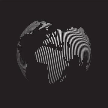 Simple striped world Stock Illustration