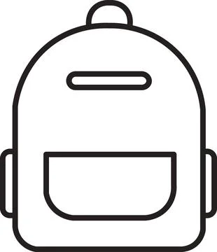 Simple student backpack school icon Stock Illustration