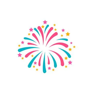 Simple style blue and red firework. Celebration decor element, national holid Stock-Illustration