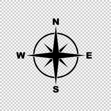 Simple style compass symbol on transparent background. Vector EPS 10 Stock Illustration