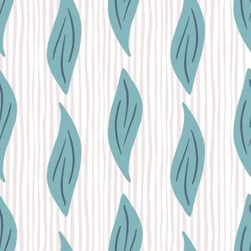Simple style leaf silhouettes seamless pattern.Geometric style. Designed for  Illustrazione stock