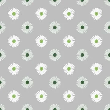 Simple style nature seamless pattern with creative daisy flowers ornament. Pa Illustrazione stock