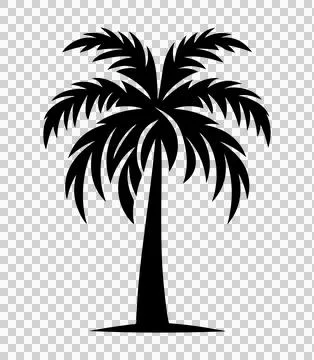 Simple style palm tree silhouette Stock Illustration