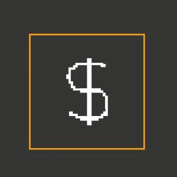 Simple style pixel icon dollar sign. Vector design Stock Illustration