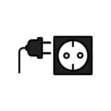 Simple style plug socket vector icon 스톡 일러스트