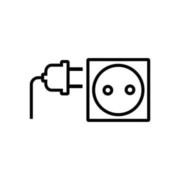 Simple style plug socket vector icon Stock Illustration
