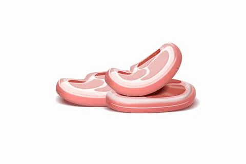 Simple, stylish and 3D meat icon Stock Illustration