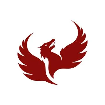 Simple stylish flat dragon logo design vector symbol Illustration Stock Illustration