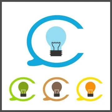 Simple stylish icon bulb. Vector electro design Stock Illustration