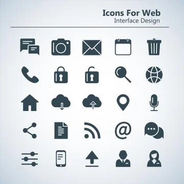 Simple stylish Outline icon set for web and mobile. Stock Illustration