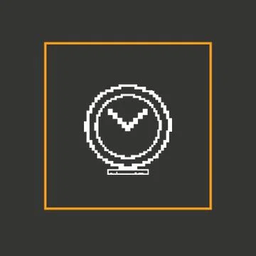 Simple stylish pixel clock icon. Vector design Stock-Illustration