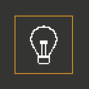 Simple stylish pixel icon bulb. Vector design Stock Illustration