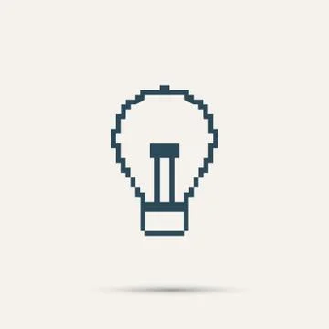 Simple stylish pixel icon bulb. Vector design Stock Illustration