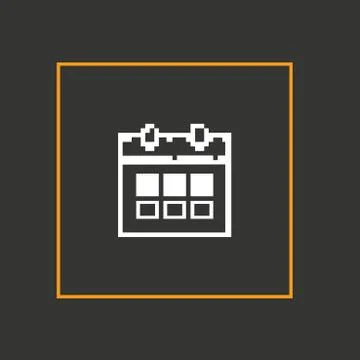 Simple stylish pixel icon calendar. Vector design Stock Illustration