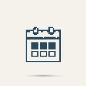 Simple stylish pixel icon calendar. Vector design Stock Illustration