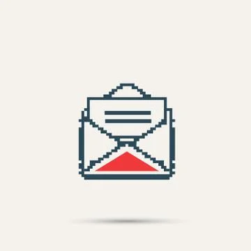 Simple stylish pixel icon envelope. Vector design Stock Illustration