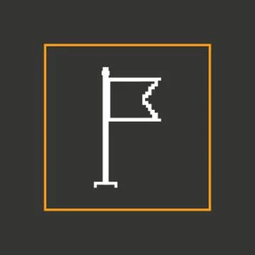 Simple stylish pixel icon flag. Vector design Stock Illustration