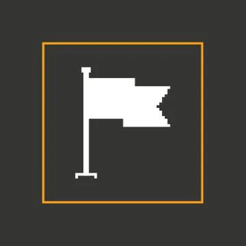 Simple stylish pixel icon flag. Vector design Stock Illustration