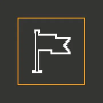 Simple stylish pixel icon flag. Vector design Stock Illustration