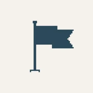 Simple stylish pixel icon flag. Vector design Stock Illustration