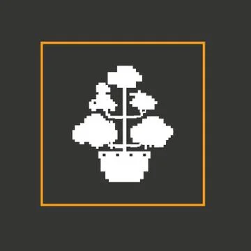 Simple stylish pixel icon flower. Vector design Illustrazione stock