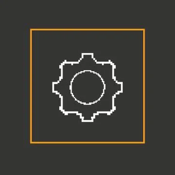Simple stylish pixel icon gear. Vector design Stock Illustration