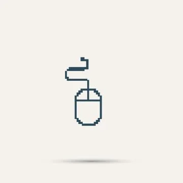 Simple stylish pixel icon mouse. Vector design Stock Illustration