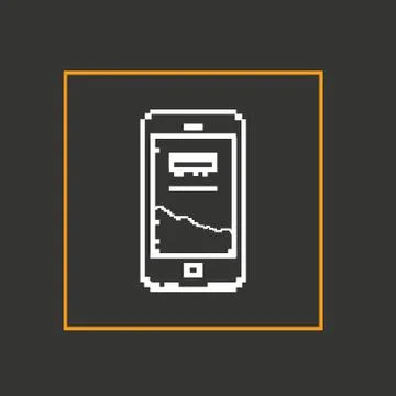 Simple stylish pixel icon phone. Vector design Stock Illustration