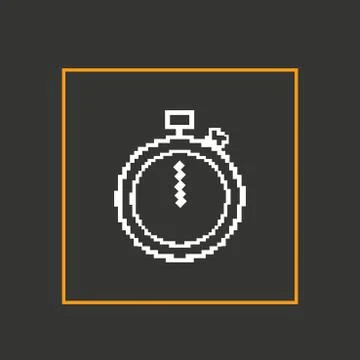 Simple stylish pixel icon stopwatch. Vector design Stock-Illustration