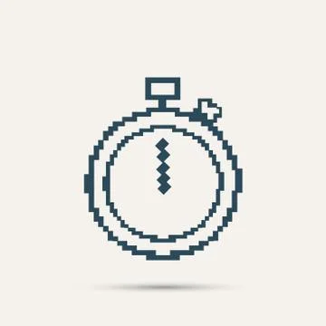 Simple stylish pixel icon stopwatch. Vector design Stock Illustration