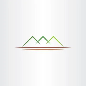 Simple stylized green mountain vector icon design symbol Illustrazione stock