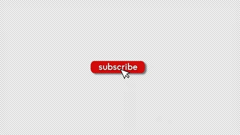 Simple Subscribe Animation 1080 HD 24p: Red Button on Transparent Background 01 Stock Footage 293080675