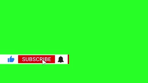 Simple Subscribe Button Green Screen Square Left Side Stock-Footage 303111043