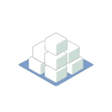 Simple sugar cube stack illustration showing balance order and sweetness wi.. Stock Illustration