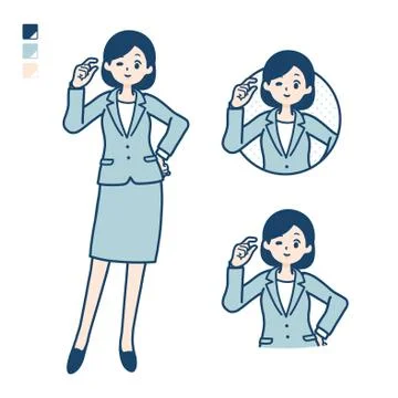 Simple suit business woman Just a bit Stock Illustration