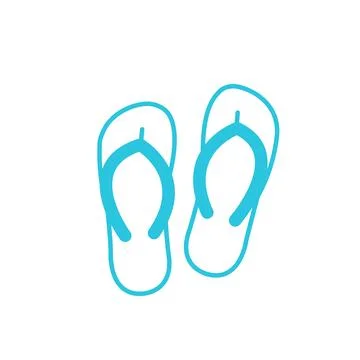 Simple summer flipflops icon, Isolated on white background. From blue icon se Illustrazione stock