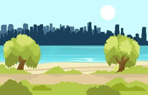 Simple summer landscape Stock Illustration