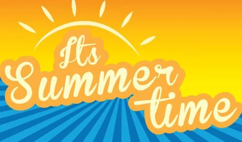 Simple summer time card. Stock Illustration