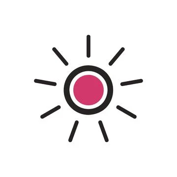 Simple sun icon. Concept of warmth, energy, and light. Stock Illustration