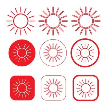 Simple sun icon sign design Stock Illustration