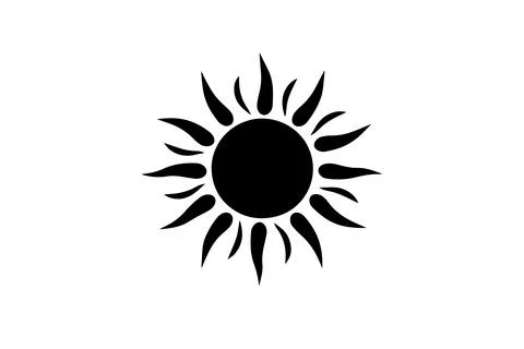 Simple Sun Icon Vector Illustration: Linear Symbol of Hope and Energy Logotype. 스톡 일러스트