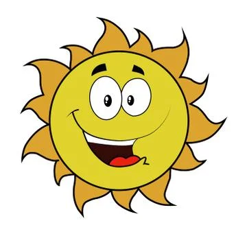 Simple Sun Image. Sun Smile. Vector illustration Stock Illustration