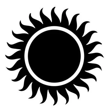 Simple sun symbol vector icon for weather branding and graphics Stock Illustration