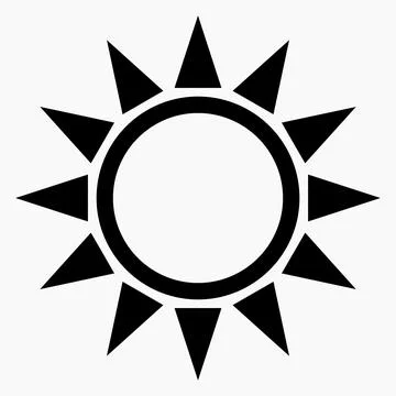 Simple sun vector icon isolated minimal single flat linear icon Stock Illustration