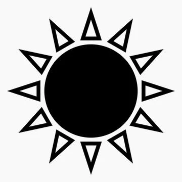 Simple sun vector icon isolated minimal single flat linear icon Stock Illustration