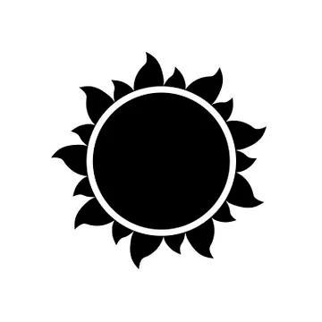 Simple sun vector icon on white background. Stock Illustration