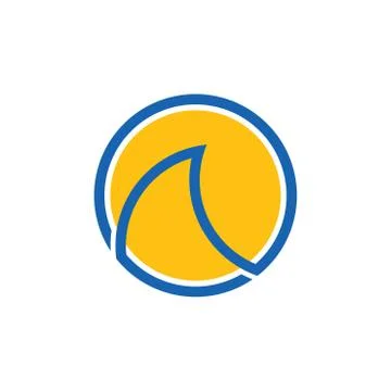 Simple sun waves geometric line circle logo vector Stock Illustration