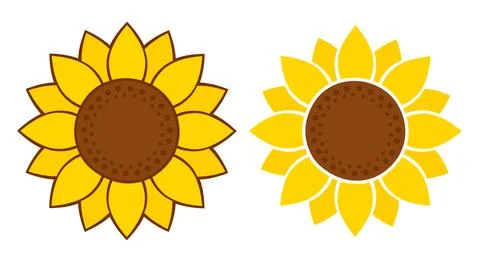 Simple sunflower vector illustration Stock Illustration